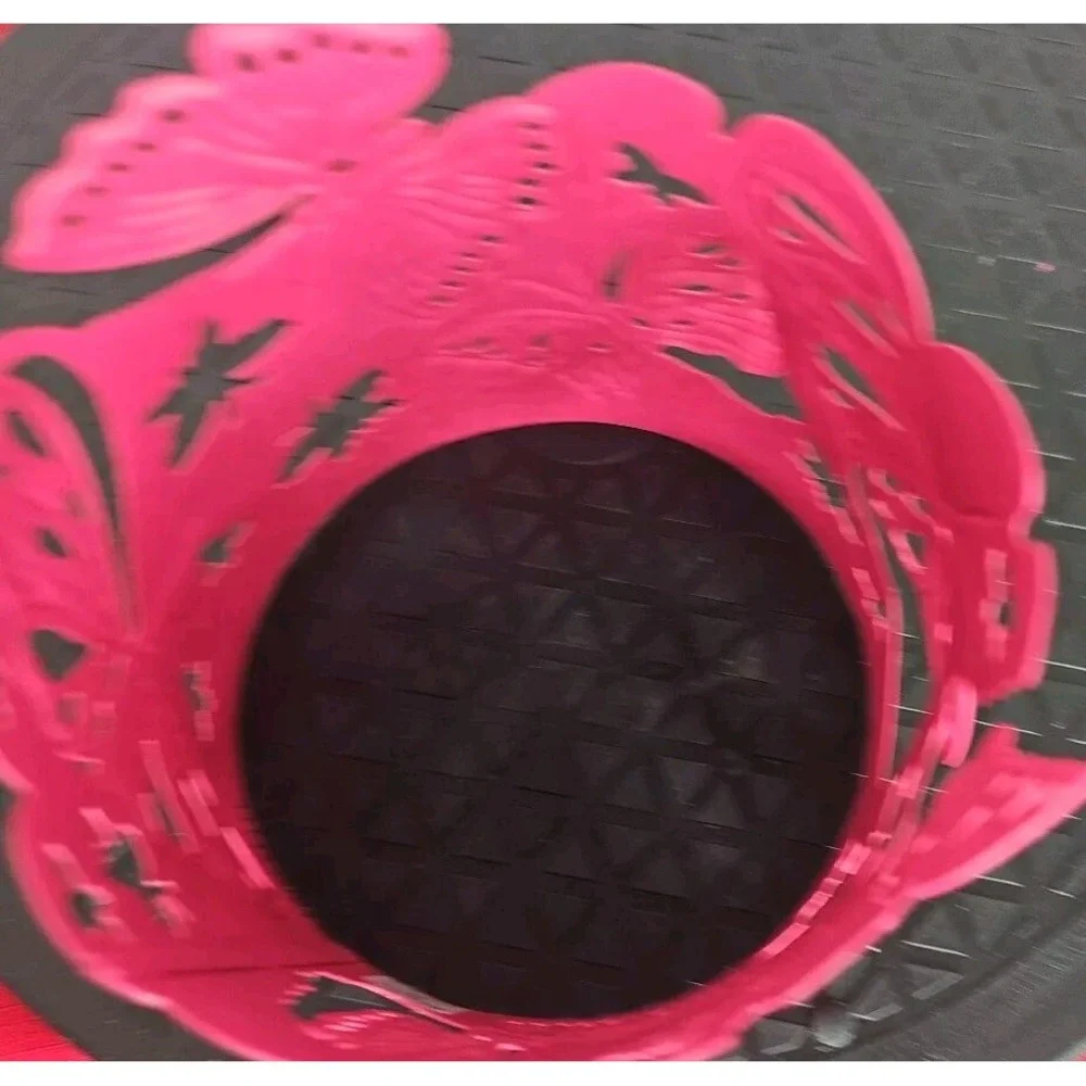 Partylite Pink Metal Butterfly 3 Wick Candle‎ Sleeve - Picture 6 of 6